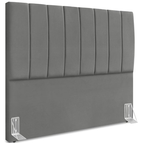 Cabeceira Casal 140cm Allia Suede Cinza Rm