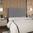 Ver imagem 6 de Cabeceira Casal 140cm Allia Suede Cinza Rm