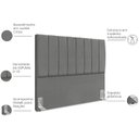 Ver imagem 3 de Cabeceira Casal 140cm Allia Suede Cinza Rm
