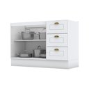 Ver imagem 7 de Balcão de Cozinha Modulado Americana 2 Portas e 3 Gavetas P- Pia 120cm S-tampo Cinza - Henn