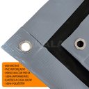 Ver imagem 2 de Lona Ck600 3,5x1,5m Cinza em Pvc com Ilhós em Latão para Caminhão e Transporte Carga 650gr/m²