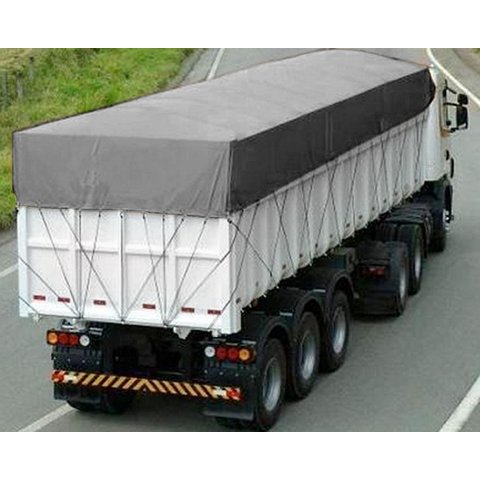 Lona CK600 3,5x1,5m Cinza em Pvc Com Ilhós em Latão Para Caminhão e Transporte Carga 650gr/m²