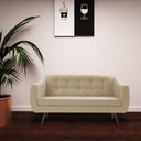 Ver imagem 5 de Sofá Decorativo 2 Lugares Pés Palito Cuddle Linho Bege - Gran Belo