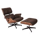Ver imagem 2 de Poltrona Charles Eames com Puff Couro Envelhecido Linha Premium Sala Escritório Recepção - Marrom