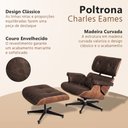 Ver imagem 3 de Poltrona Charles Eames com Puff Couro Envelhecido Linha Premium Sala Escritório Recepção - Marrom