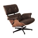 Ver imagem 5 de Poltrona Charles Eames com Puff Couro Envelhecido Linha Premium Sala Escritório Recepção - Marrom