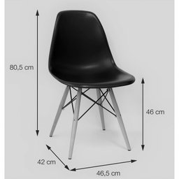 Cadeira com Base de Madeira Dkr  - 5