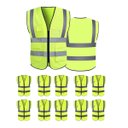Ver imagem 1 de Colete Sinalizador Refletivo Kit 10 Unidades EPI Segurança Trabalho Blusao Fluorescente Bolso Ziper