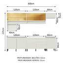 Ver imagem 4 de Armário de Cozinha Completa 300cm Branco Verona Madesa XASR