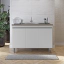 Ver imagem 4 de Balcão Gabinete de Pia sem Tampo 120cm 3 Portas Malu - Nathan Móveis Cor Branco