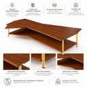 Ver imagem 6 de Mesa de Centro Caribe 170cm em Madeira Laminada Imbuia Mel com Metal Gold