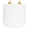 Tampa de Vaso com Fechamento Lento Bali Branco para Louça Incepa com Ferragem Dourada - 1