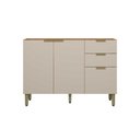 Ver imagem 4 de Módulo Cozinha Linea Selene Selene s/Tampo c/2 Pta e 3 Gav 120cm Jequitiba/Off White Fosco Linea