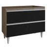 Balcão Cozinha Gabinete Pia 1m 2 Portas Madeira Freijó Preto - 1