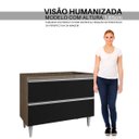 Ver imagem 6 de Balcão Cozinha Gabinete Pia 1m 2 Portas Madeira Freijó Preto