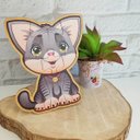 Ver imagem 2 de Quebra Cabeça Método Montessori Brincadeira com Aprendizado 9 Peças Gato Nível Fácil
