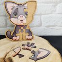Ver imagem 7 de Quebra Cabeça Método Montessori Brincadeira com Aprendizado 9 Peças Gato Nível Fácil