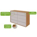 Ver imagem 5 de Comoda 8 Gavetas Loop - Lopas Amendoa Clean/Off White