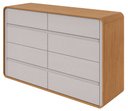 Ver imagem 1 de Comoda 8 Gavetas Loop - Lopas Amendoa Clean/Off White