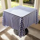 Ver imagem 3 de Toalha de Mesa Filomena Xadrez Azul - Poliéster, 145x145cm