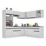 Armário de Cozinha Completa de Canto com Rodapé Veneza Multimóveis MP2080.964 Branco/Preto - 3