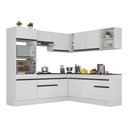 Ver imagem 3 de Armário de Cozinha Completa de Canto com Rodapé Veneza Multimóveis MP2080.964 Branco/Preto
