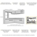 Ver imagem 4 de Armário de Cozinha Completa de Canto com Rodapé Veneza Multimóveis MP2080.964 Branco/Preto