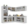 Armário de Cozinha Completa de Canto com Rodapé Veneza Multimóveis MP2080.964 Branco/Preto - 6