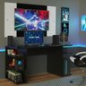 Mesa Gamer e Painel TV até 58 Polegadas Preto Branco Madesa - 3