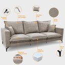 Ver imagem 4 de Sofá 3 Lugares Modular Boma 2,40m Boucle Bege Claro Sofá Inbox
