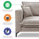 Ver imagem 5 de Sofá 3 Lugares Modular Boma 2,40m Boucle Bege Claro Sofá Inbox