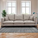 Ver imagem 1 de Sofá 3 Lugares Modular Boma 2,40m Boucle Bege Claro Sofá Inbox