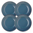Ver imagem 1 de Jogo 4 Prato Raso de Jantar Ceramica Azul Linear Rústico 27cm Lyor