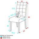 Ver imagem 3 de Conjunto Com 2 Cadeiras De Jantar Multimóveis Cr50040 Bege Bege