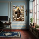 Ver imagem 1 de Quadro São Francisco de Assis Padroeiro da Natureza -70x50cm:moldura Branca