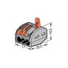 Conector Emenda 3 Cond 222-413 - Caixa com 50 Peças Cinza Wago - 3