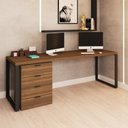 Ver imagem 1 de Conjunto Home Office Mesa Diretor 190 Cm e Gaveteiro Munique - Kappesberg