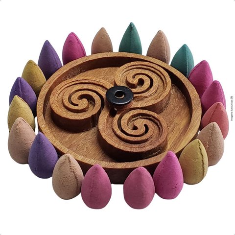 Incensario Cascata Porta Incenso Backflow Fumaça Pesada Marrom / Celta_1