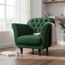 Ver imagem 2 de Poltrona Decorativa Dália Suede Verde Pés Madeira Mz Decor
