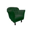 Ver imagem 4 de Poltrona Decorativa Dália Suede Verde Pés Madeira Mz Decor