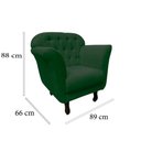 Ver mais imagens de Poltrona Decorativa Dália Suede Verde Pés Madeira Mz Decor
