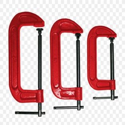 Kit Grampos Tipo C 3 Peças Jogo Marceneiro Sargento Completo Profissional 1 2 3 Polegadas - 4