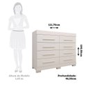 Ver imagem 3 de Cômoda Infantil 8 Gavetas 100% MDF 112cm Brincare Espresso Móveis Branco