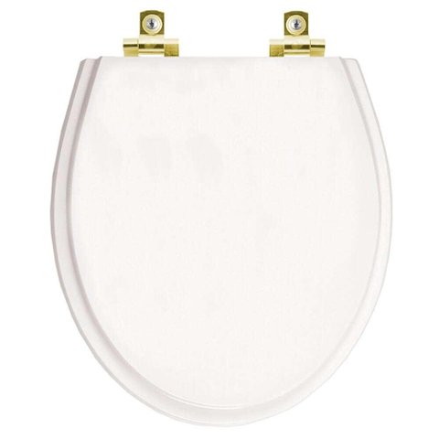 Assento Sanitário Soft Close Windsor Branco para Vaso Deca com Ferragem Dourada