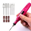 Ver imagem 2 de Lixadeira de Unha Elétrica Rosa Portátil Bivolt Manicure