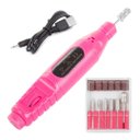 Ver imagem 3 de Lixadeira de Unha Elétrica Rosa Portátil Bivolt Manicure