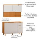 Ver imagem 4 de Balcão com Tampo e Armário Aéreo 120 cm MDF Bari Freijo Off Acetinado Poliman
