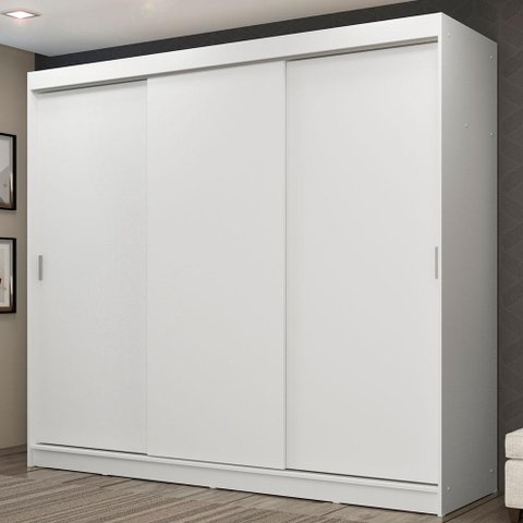 Guarda-roupa Casal Madesa Kansas 3 Portas de Correr 3 Gavetas
