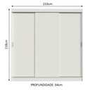 Ver imagem 3 de Guarda-roupa Casal Madesa Kansas 3 Portas de Correr 3 Gavetas