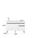 Ver imagem 2 de Kit Balcão de Pia com Tampo e Aereo 120 Cm 6 Portas 1 Gaveta Madrid - Supremo/supremo/cp-freijó